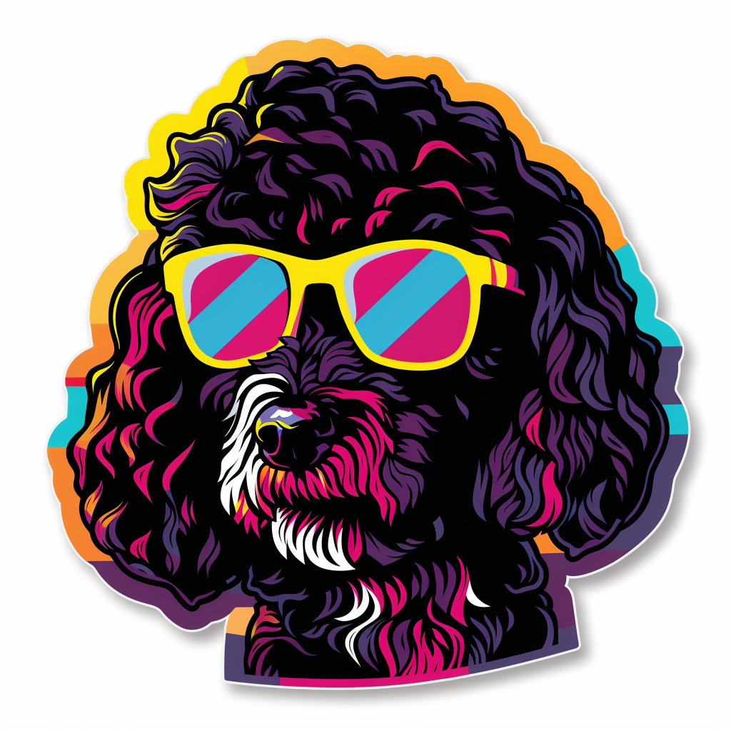 Poodle Dog cyber punk Vinyl Decal Sticker for Car, Laptop, Tumbler and more # F012497