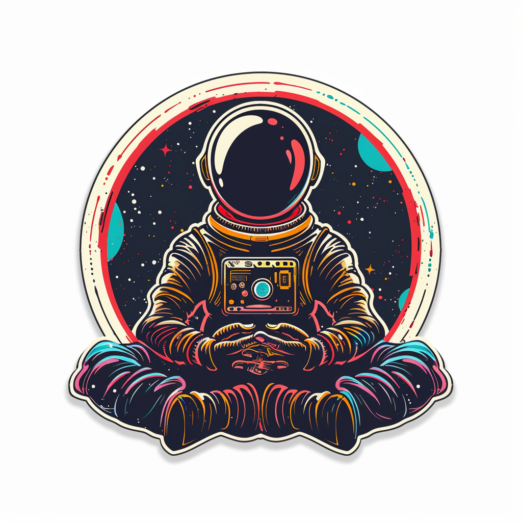Sticker of a Astronaut majestic Expressive surreal Vinyl Decal Sticker for Car, Laptop, Tumbler and more # F016925