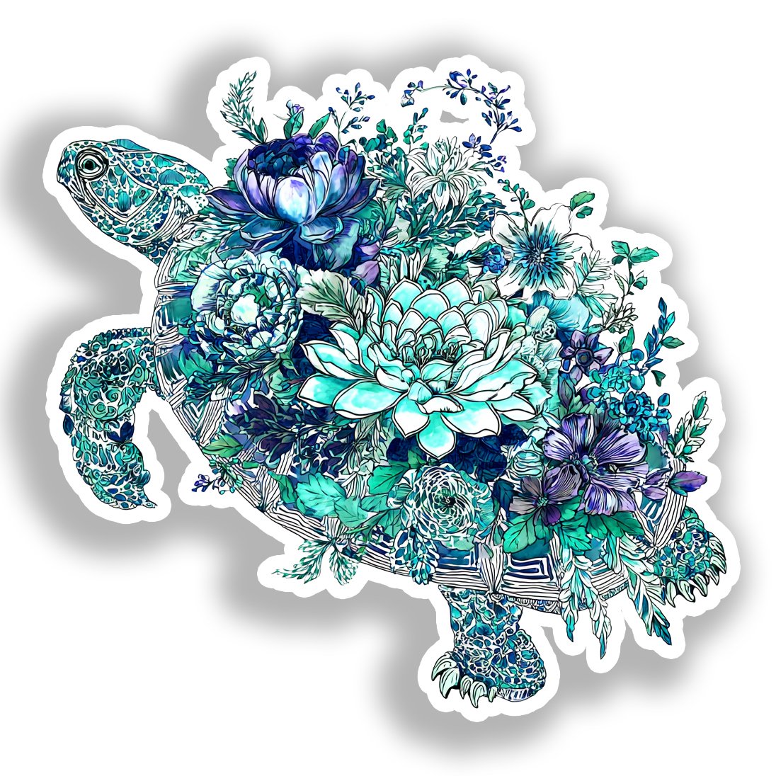 Turtle Vinyl Decal Sticker for Car, Laptop, Tumbler and more # A018360-4" x 4"