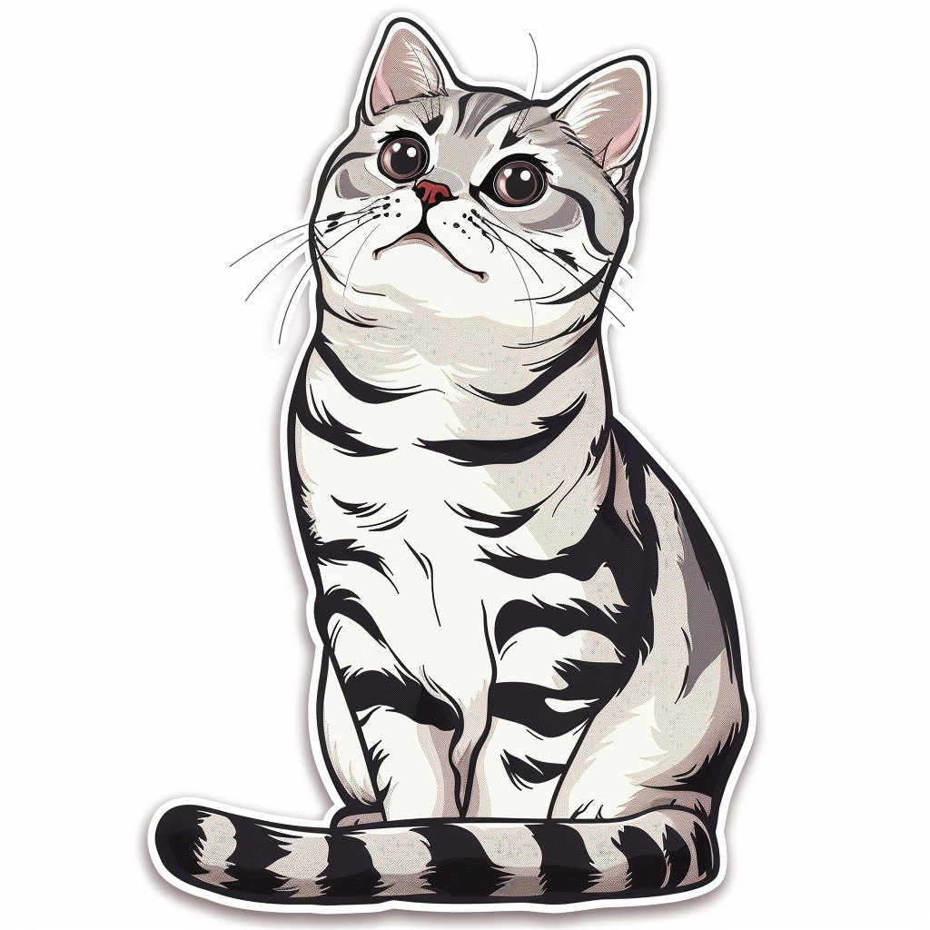 American Shorthair Cat majestic Expressive surreal Vinyl Decal Sticker for Car, Laptop, Tumbler and more # F018635