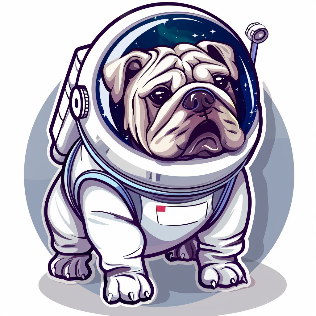 Bulldog Dog majestic Expressive surreal Vinyl Decal Sticker for Car, Laptop, Tumbler and more # F017703