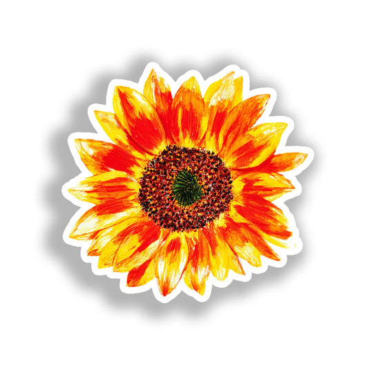 Sunflower Flower Vinyl Decal Sticker for Car, Laptop, Tumbler and more # A019076-4" x 4"