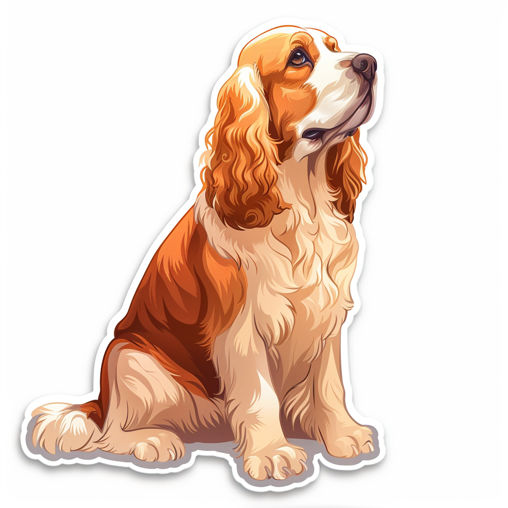 Sticker of a Cocker Spaniel Dog majestic Expressive surreal Vinyl Decal Sticker for Car, Laptop, Tumbler and more # F020192