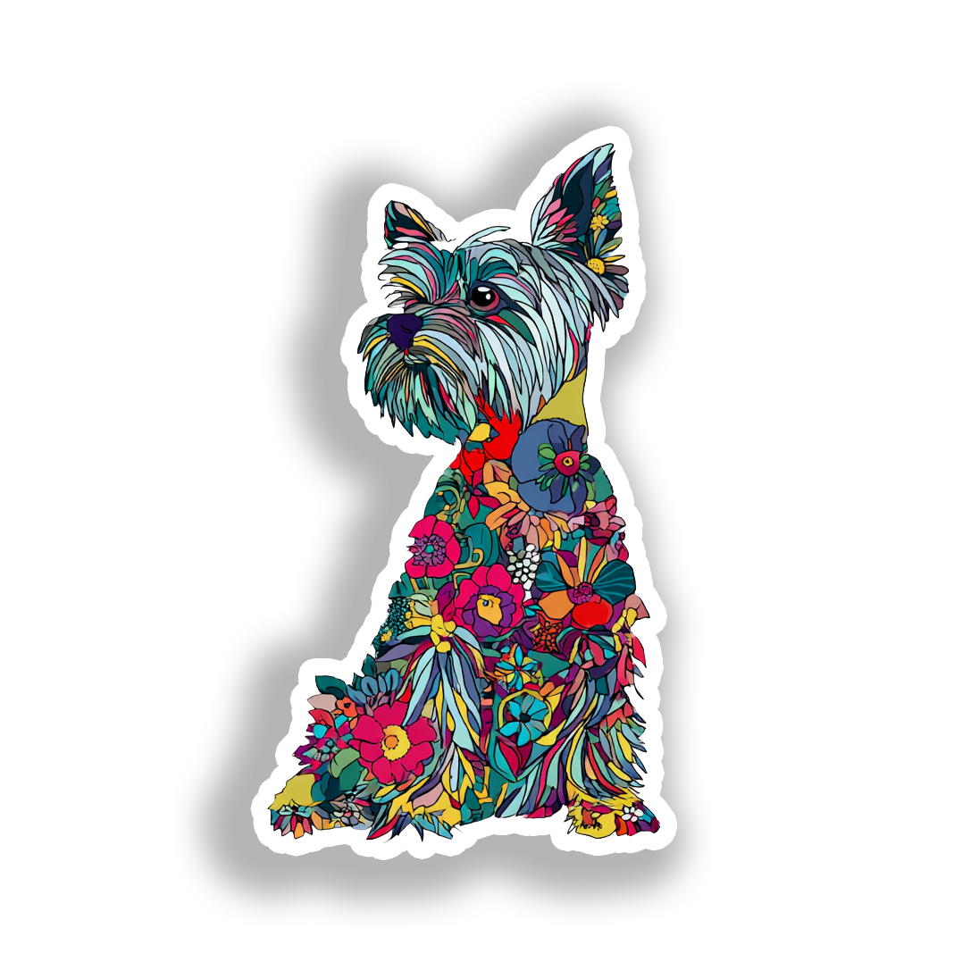 Yorkshire Terrier Dog Vinyl Decal Sticker for Car, Laptop, Tumbler and more # A017197-4" x 4"