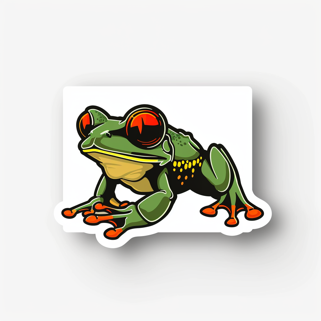 Sticker of a Frog majestic Expressive surreal Vinyl Decal Sticker for Car, Laptop, Tumbler and more # F016765