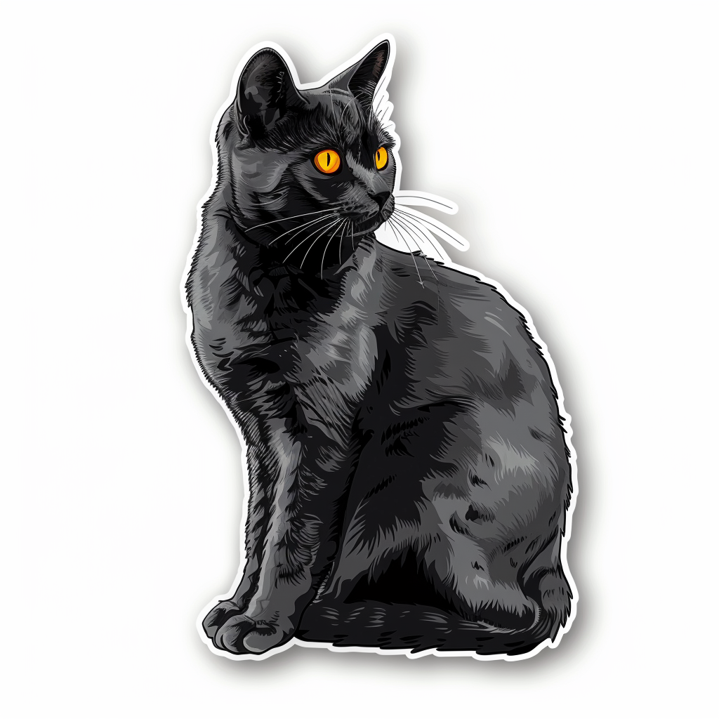 Russian Blue cat Vinyl Decal Sticker for Car, Laptop, Tumbler and more # F07704