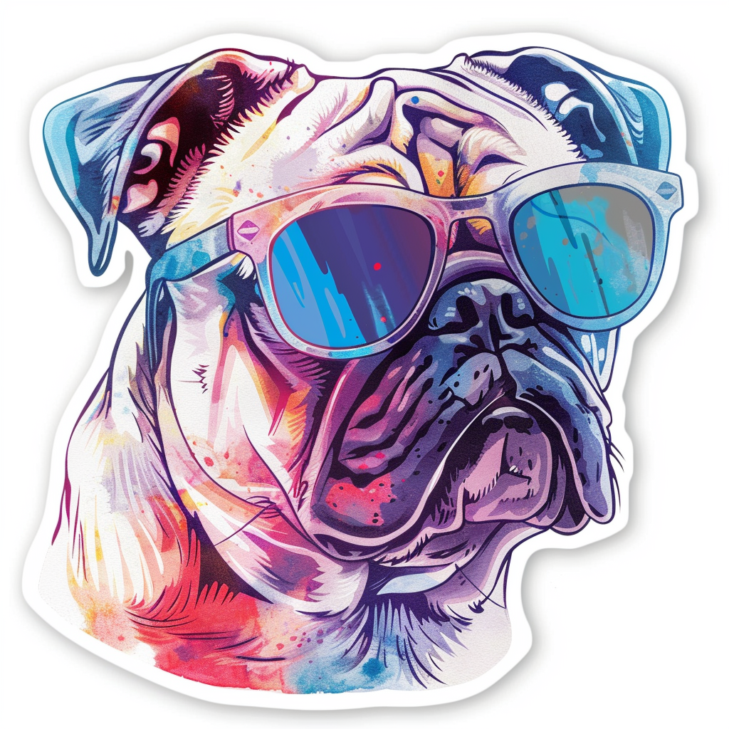 Bulldog Dog majestic Expressive surreal Vinyl Decal Sticker for Car, Laptop, Tumbler and more # F017380