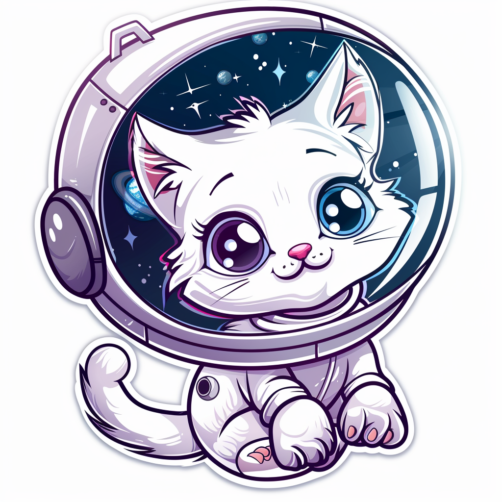 Adorable Turkish Angora Cat Vinyl Decal Sticker for Car, Laptop, Tumbler and more # F021006-4" x 4"