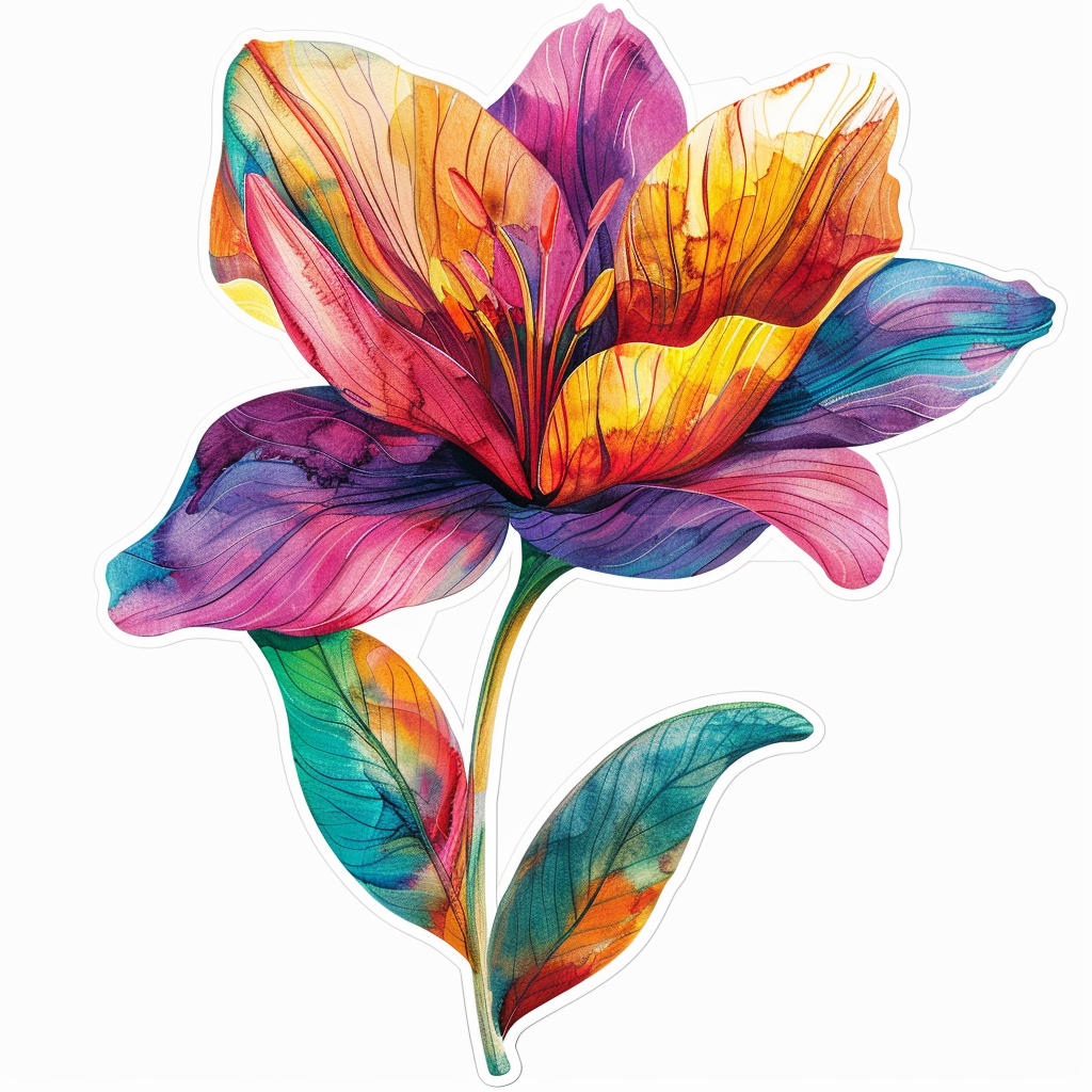 Lily flower majestic Expressive surreal Vinyl Decal Sticker for Car, Laptop, Tumbler and more # F023255