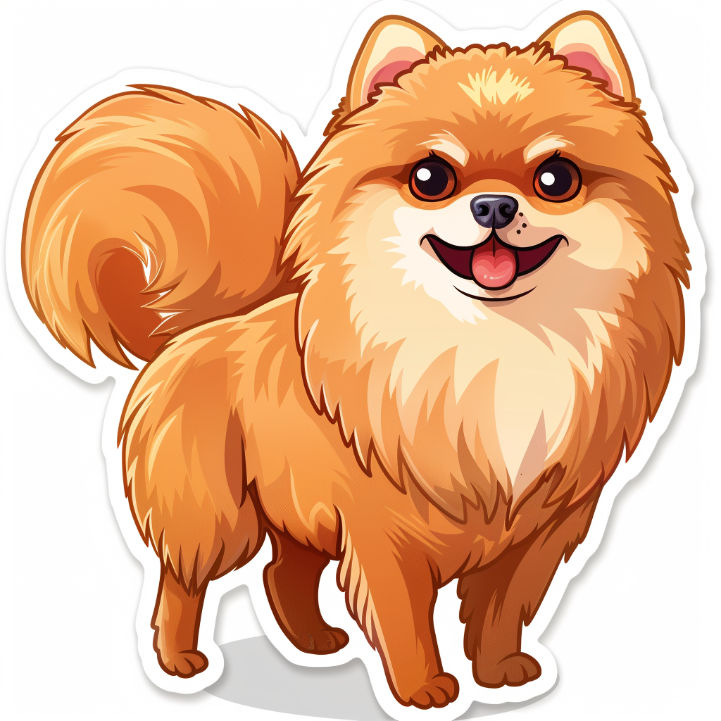 Sticker of a Pomeranian Dog majestic Expressive surreal Vinyl Decal Sticker for Car, Laptop, Tumbler and more # F013823