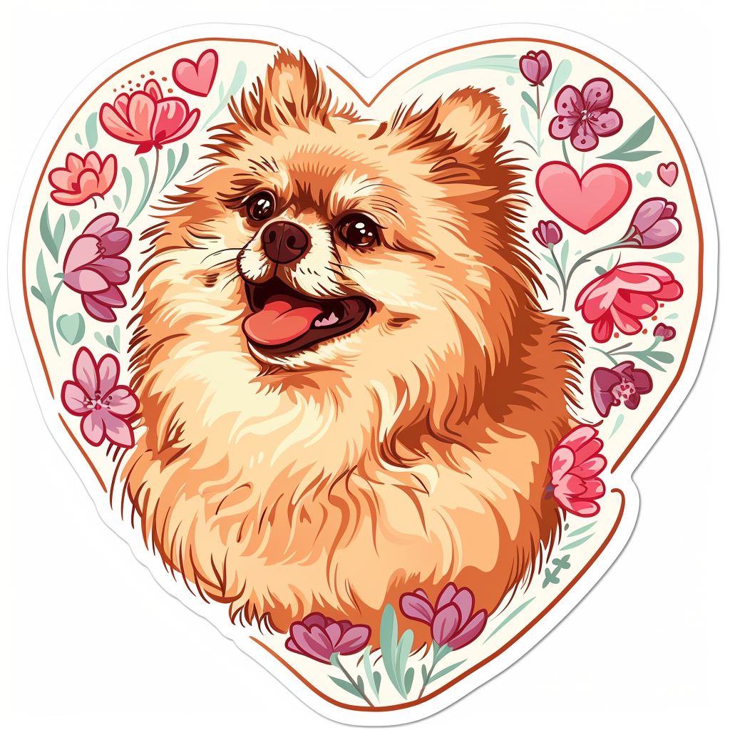 Sticker of a Pomeranian Dog majestic Expressive surreal Vinyl Decal Sticker for Car, Laptop, Tumbler and more # F014030