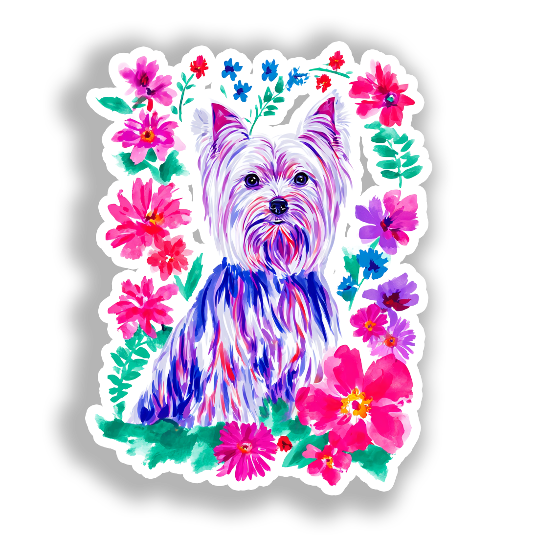 Yorkshire Terrier Dog Vinyl Decal Sticker for Car, Laptop, Tumbler and more # A017223-4" x 4"
