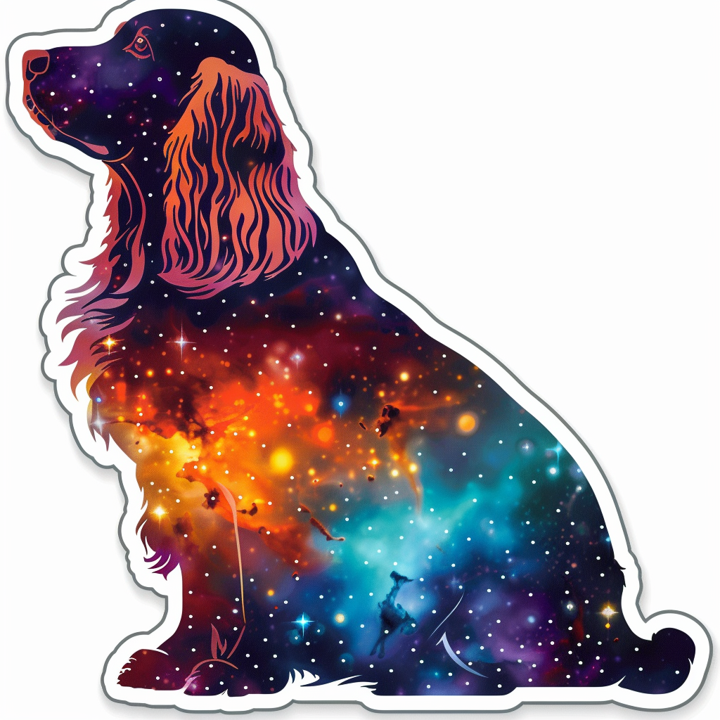 Cocker Spaniel Dog majestic Expressive surreal Vinyl Decal Sticker for Car, Laptop, Tumbler and more # F020344-4" x 4"