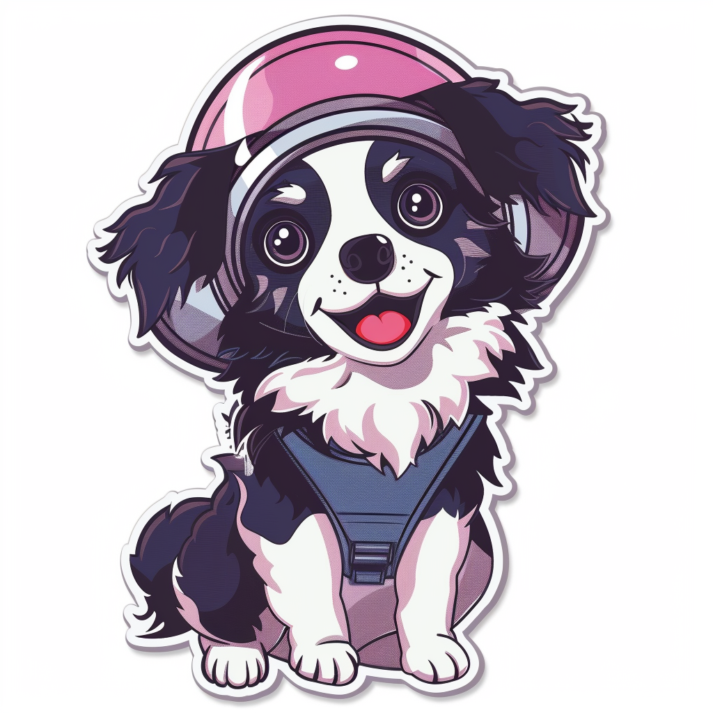 Sticker of a Border Collie Dog majestic Expressive surreal Vinyl Decal Sticker for Car, Laptop, Tumbler and more # F021915