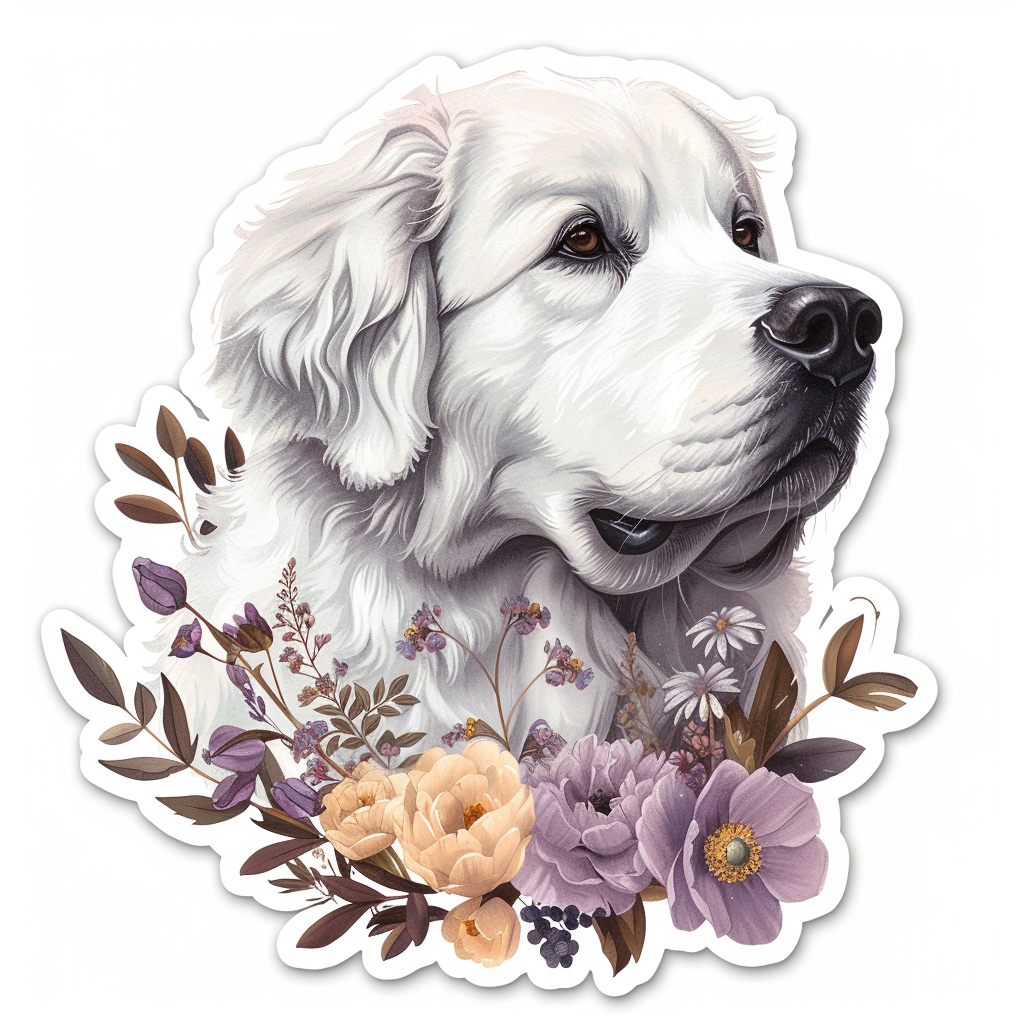 Sticker of Great Pyrenees dog  Vinyl Decal Sticker for Car, Laptop, Tumbler and more # F023578