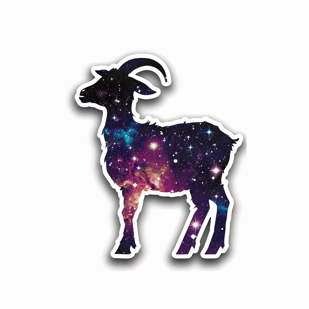 Goat majestic Expressive surreal Vinyl Decal Sticker for Car, Laptop, Tumbler and more # F020672-4" x 4"