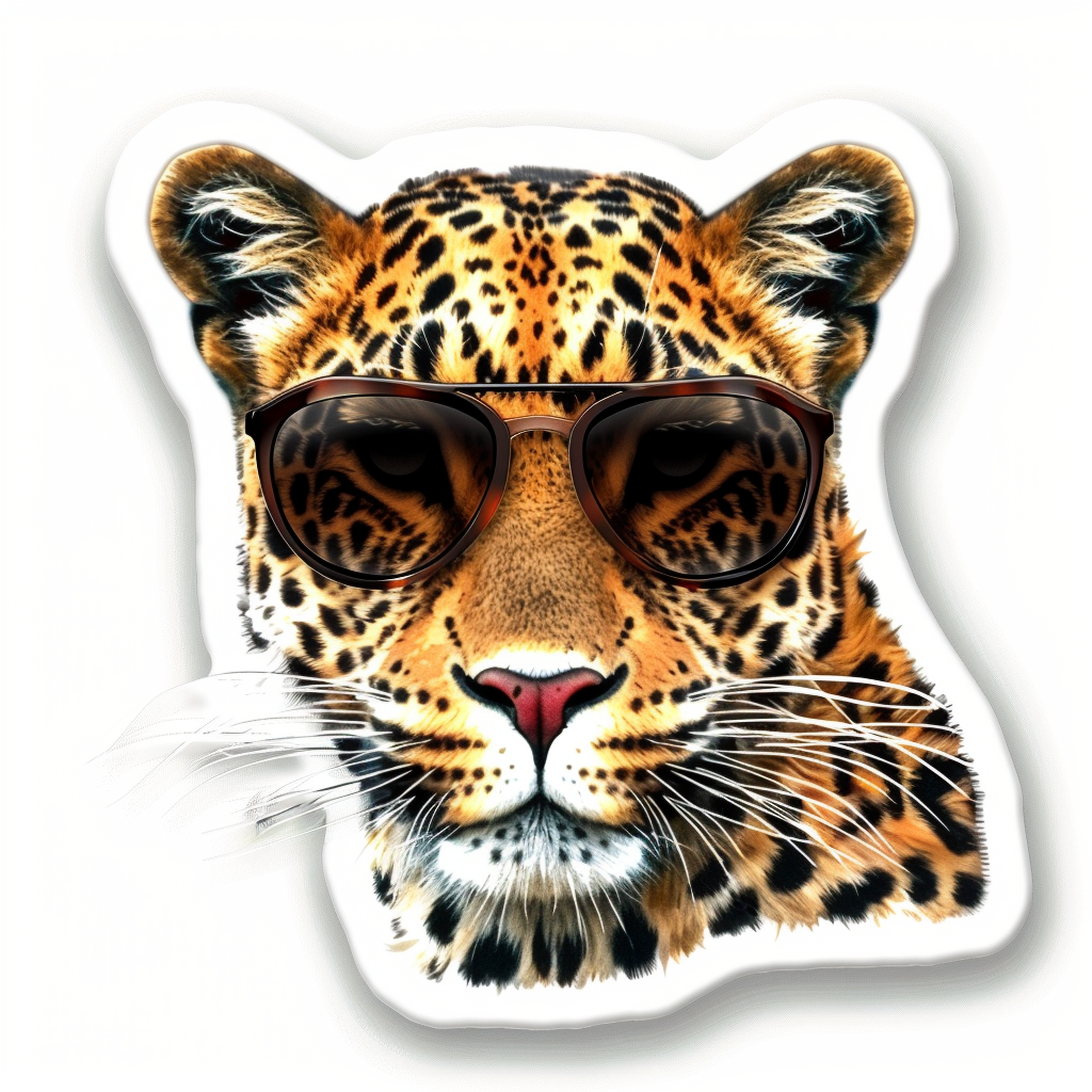 Leopard majestic Expressive surreal Vinyl Decal Sticker for Car, Laptop, Tumbler and more # F022433