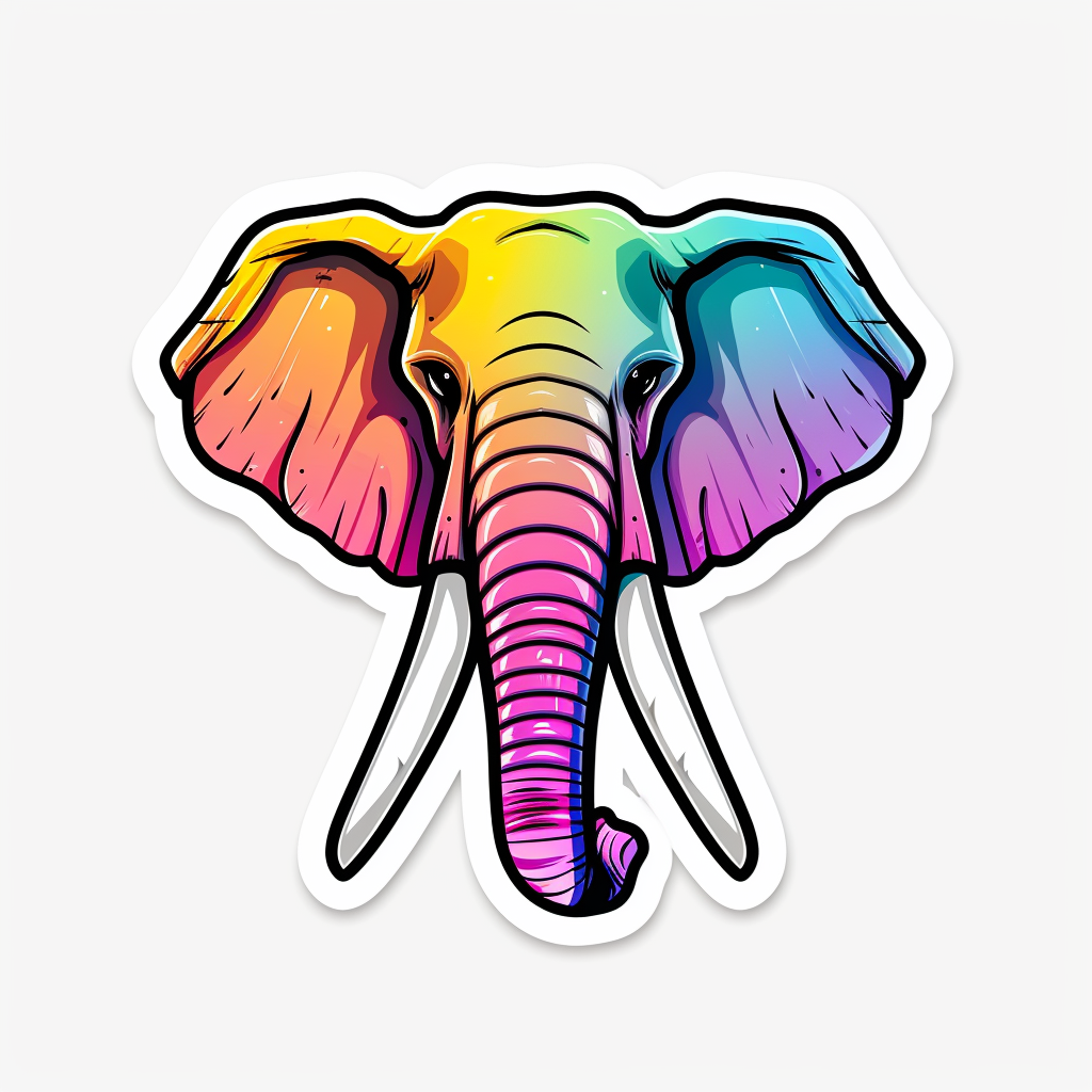 Elephant Expressive surreal Vinyl Decal Sticker for Car, Laptop, Tumbler and more # F022406