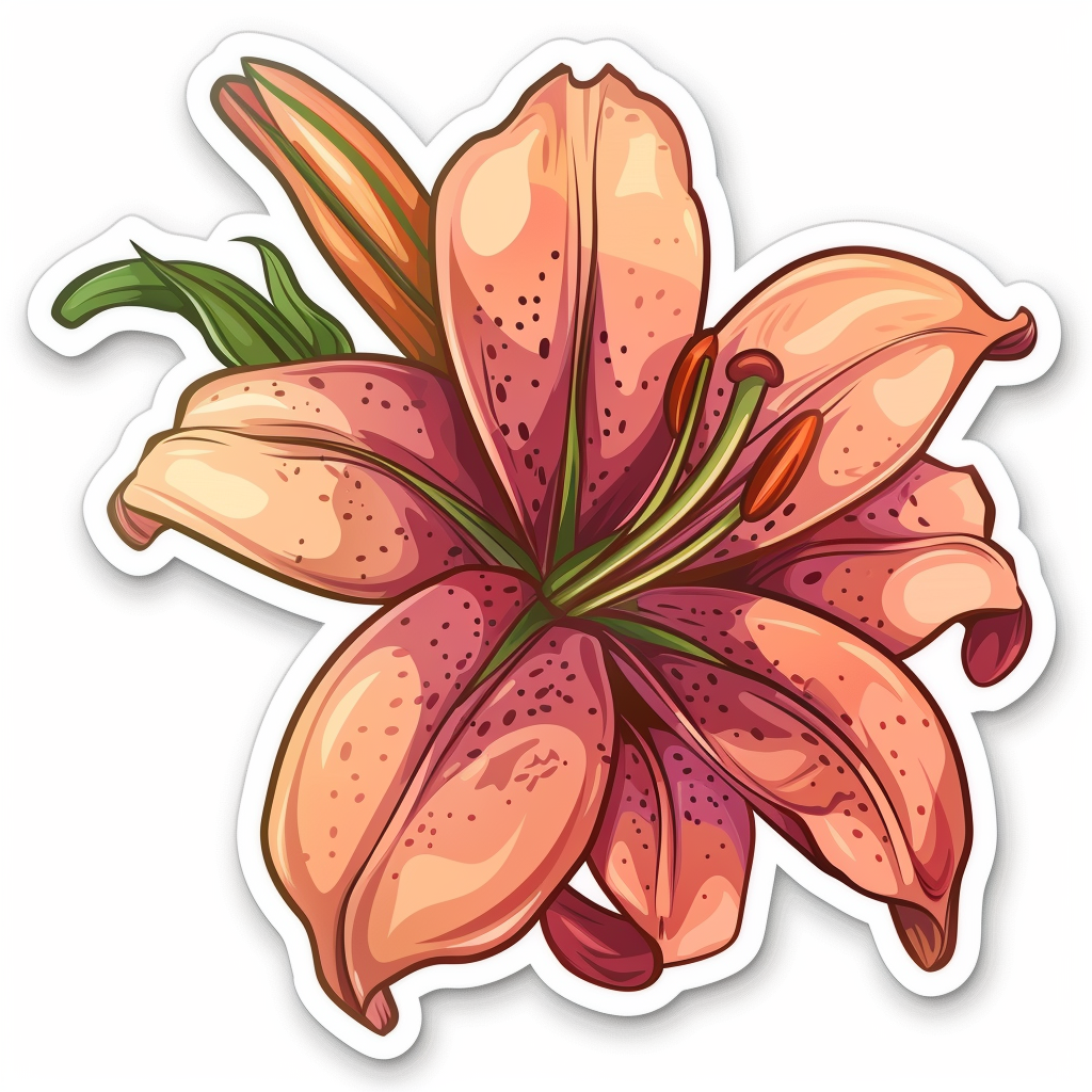 Lily flower majestic Expressive surreal Vinyl Decal Sticker for Car, Laptop, Tumbler and more # F023219