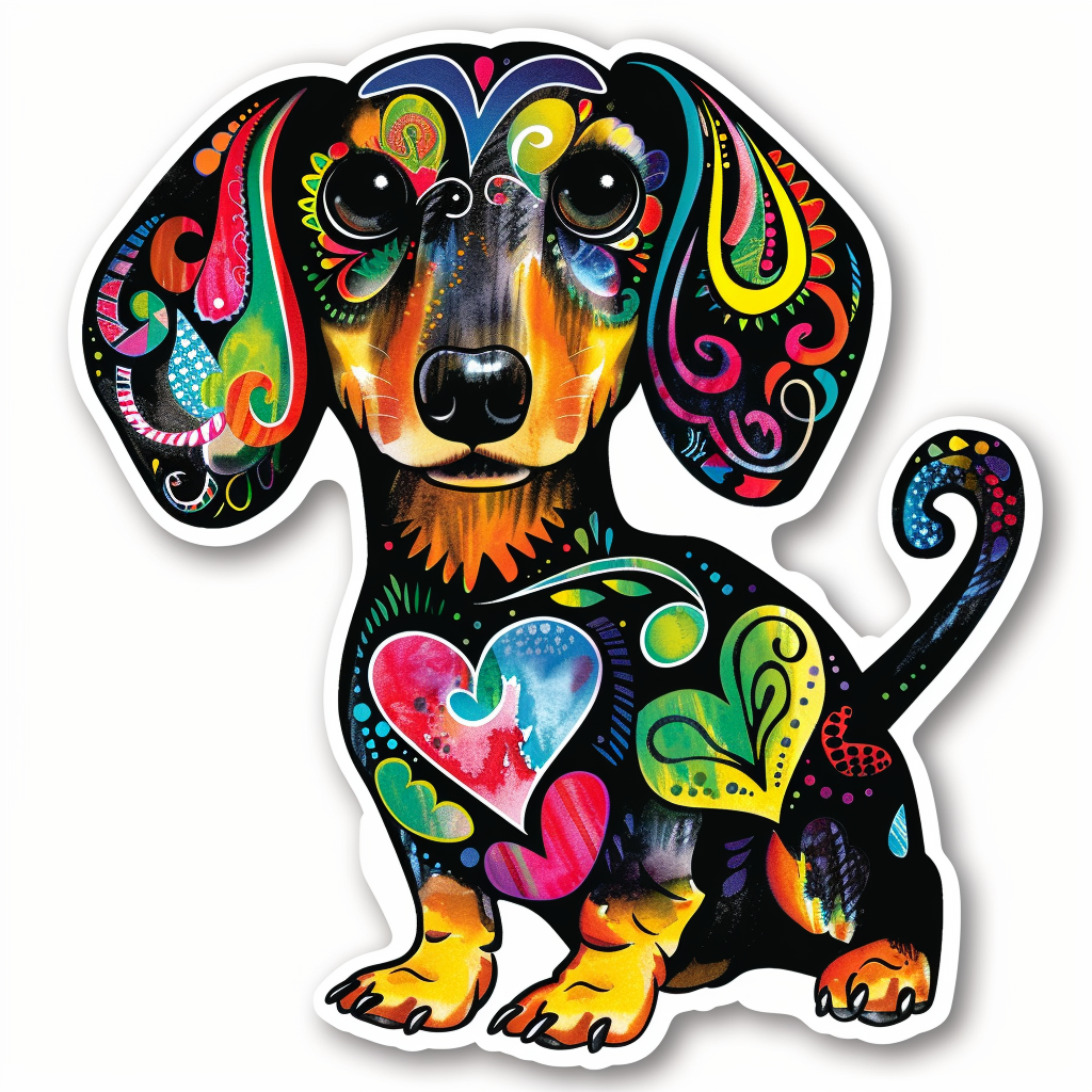 Dachshund Dog Heartcore Vinyl Decal Sticker for Car, Laptop, Tumbler and more # F012842