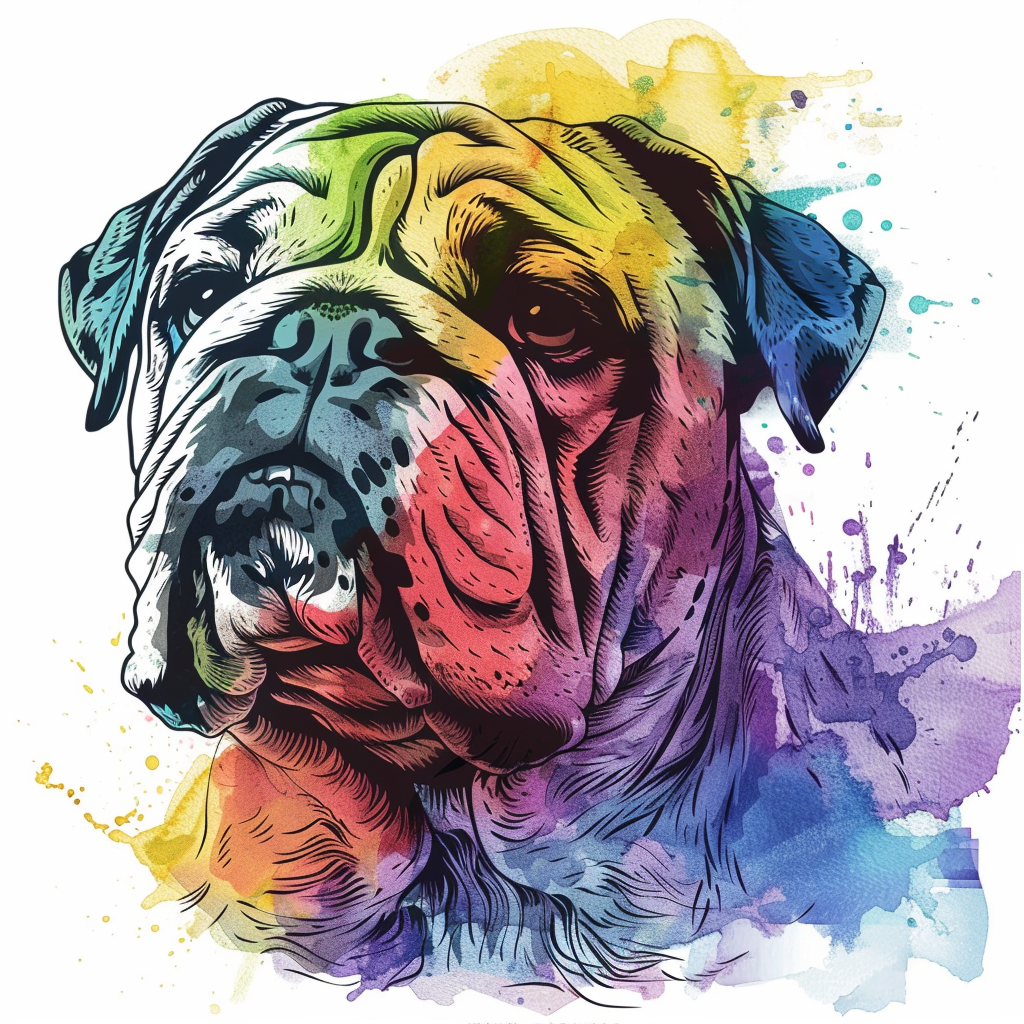 Bulldog Dog majestic Expressive surreal Vinyl Decal Sticker for Car, Laptop, Tumbler and more # F017530