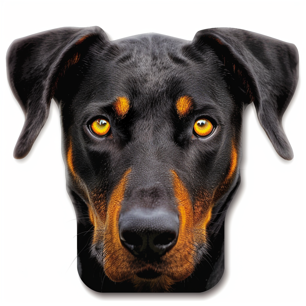 Sticker of a Doberman Pinscher Dog majestic Expressive surreal Vinyl Decal Sticker for Car, Laptop, Tumbler and more # F019280