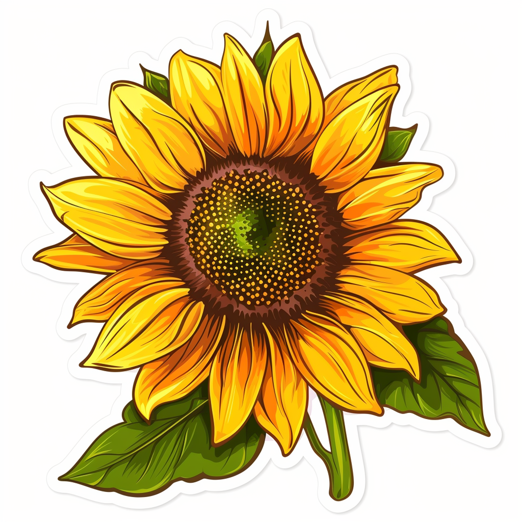 Sunflower flower majestic Expressive surreal Vinyl Decal Sticker for Car, Laptop, Tumbler and more # F023046