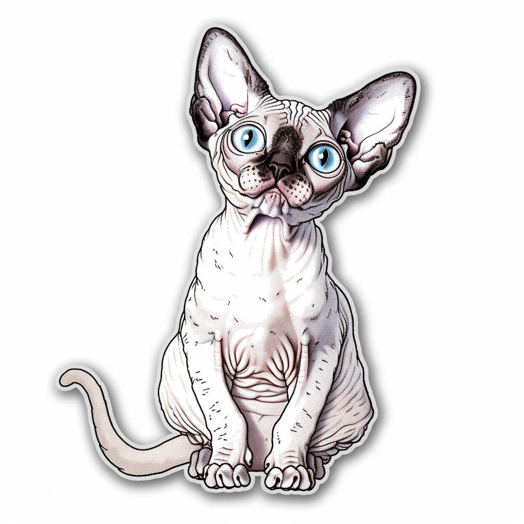 Devon Rex Cat Vinyl Decal Sticker for Car, Laptop, Tumbler and more # F09792