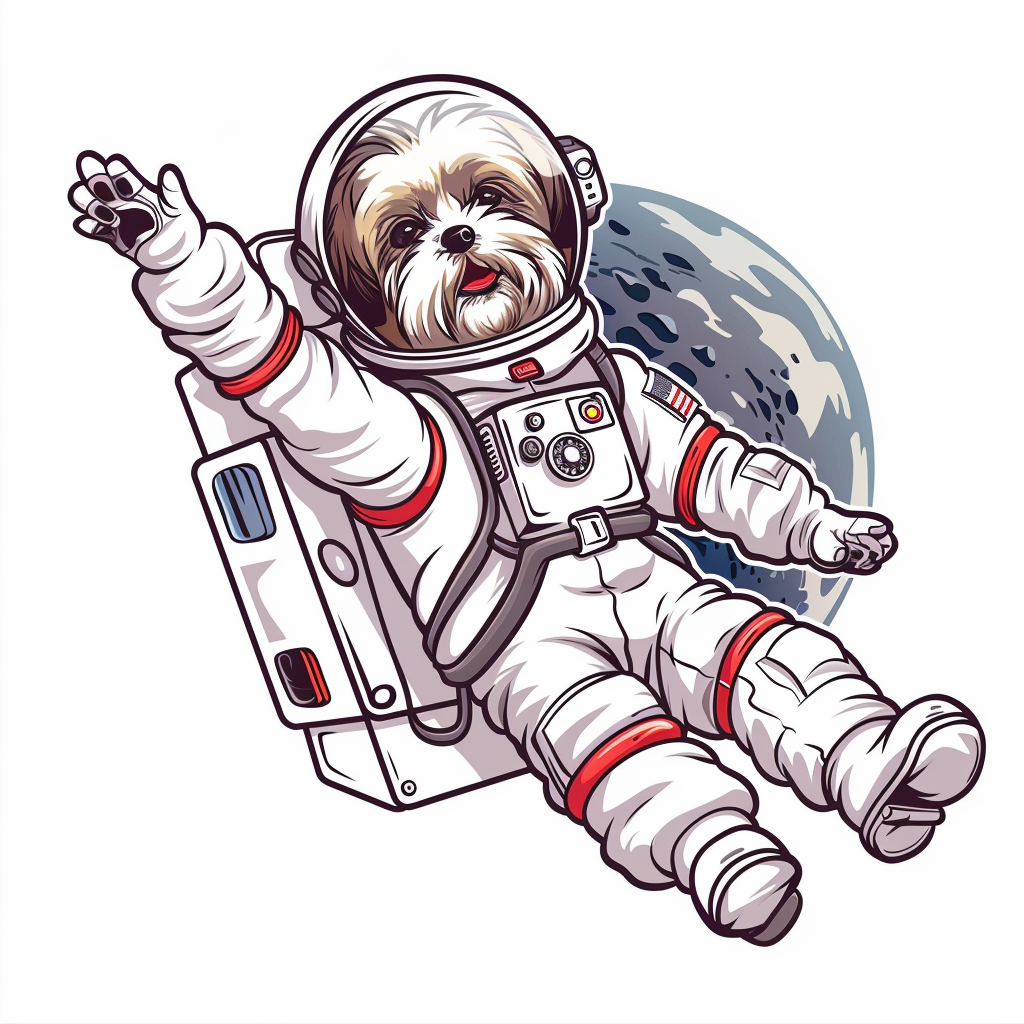 Adorable Shih Tzu Dog Expressive surreal Vinyl Decal Sticker for Car, Laptop, Tumbler and more # F018446