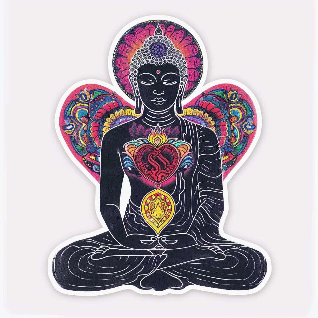 Buddha majestic Expressive surreal Vinyl Decal Sticker for Car, Laptop, Tumbler and more # F016994