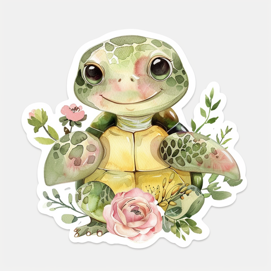 turtle majestic Expressive surreal Vinyl Decal Sticker for Car, Laptop, Tumbler and more # F022123-4" x 4"