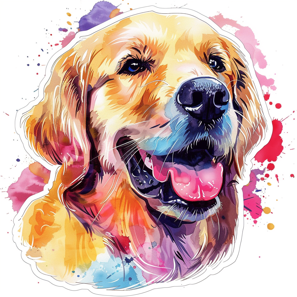 Golden Retriever Dog Vinyl Decal Sticker for Car, Laptop, Tumbler and more # F010544