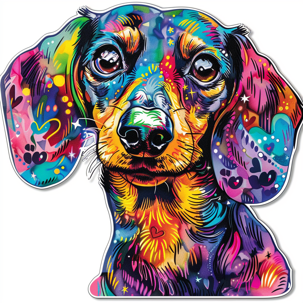 Dachshund Dog Heartcore Vinyl Decal Sticker for Car, Laptop, Tumbler and more # F012806