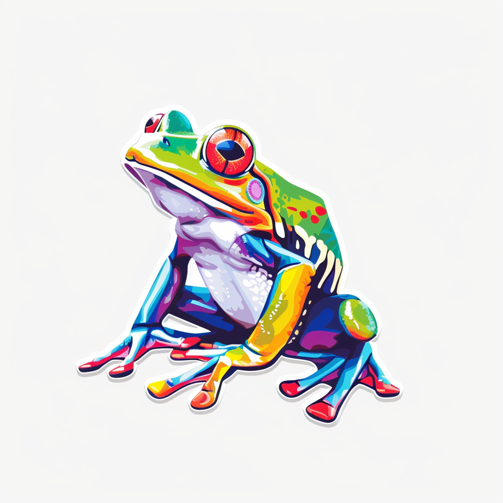 Sticker of a Frog majestic Expressive surreal Vinyl Decal Sticker for Car, Laptop, Tumbler and more # F016773