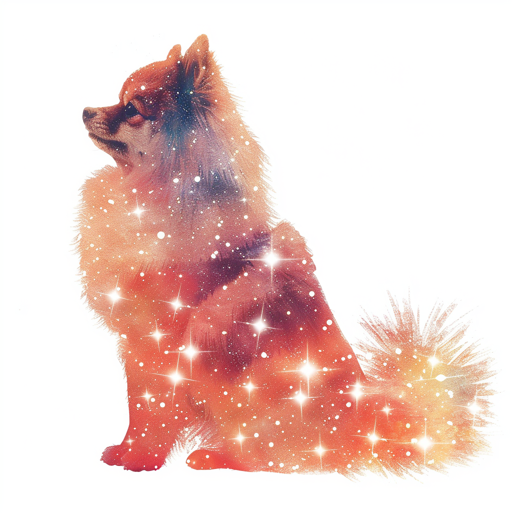 Sticker of a Pomeranian Dog galaxy majestic Expressive surreal Vinyl Decal Sticker for Car, Laptop, Tumbler and more # F013936
