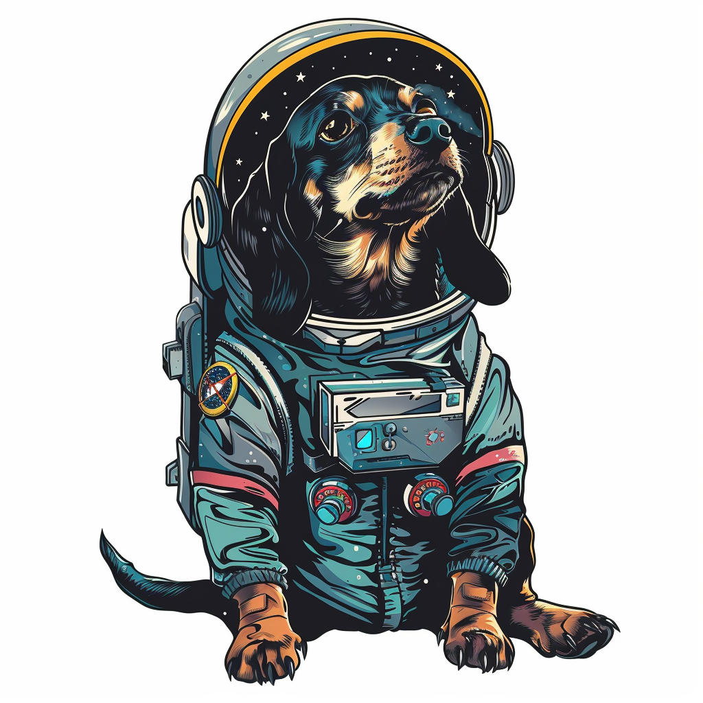 Dachshund Dog astronaut Vinyl Decal Sticker for Car, Laptop, Tumbler and more # F013192