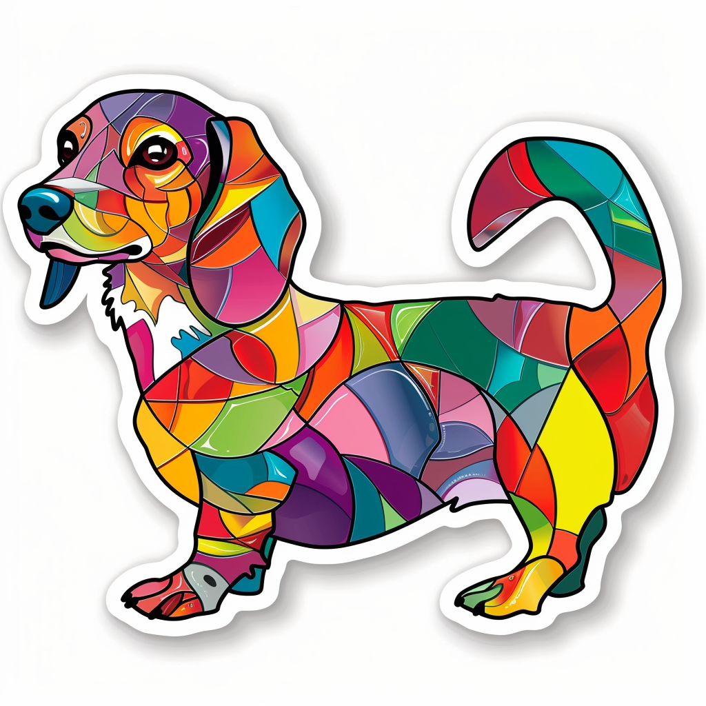 Dachshund Dog cartoon Vinyl Decal Sticker for Car, Laptop, Tumbler and more # F012942