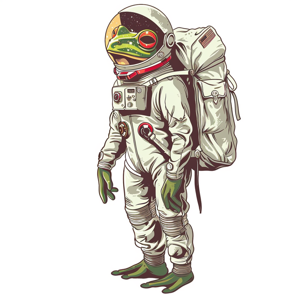 Sticker of a Frog astronaut majestic Expressive surreal Vinyl Decal Sticker for Car, Laptop, Tumbler and more # F016814