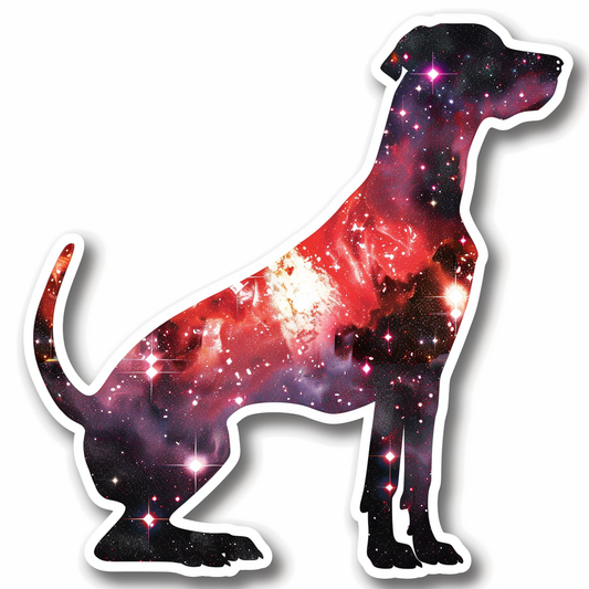 Doberman Pinscher Dog galaxy majestic Expressive surreal Vinyl Decal Sticker for Car, Laptop, Tumbler and more # F019505-4" x 4"