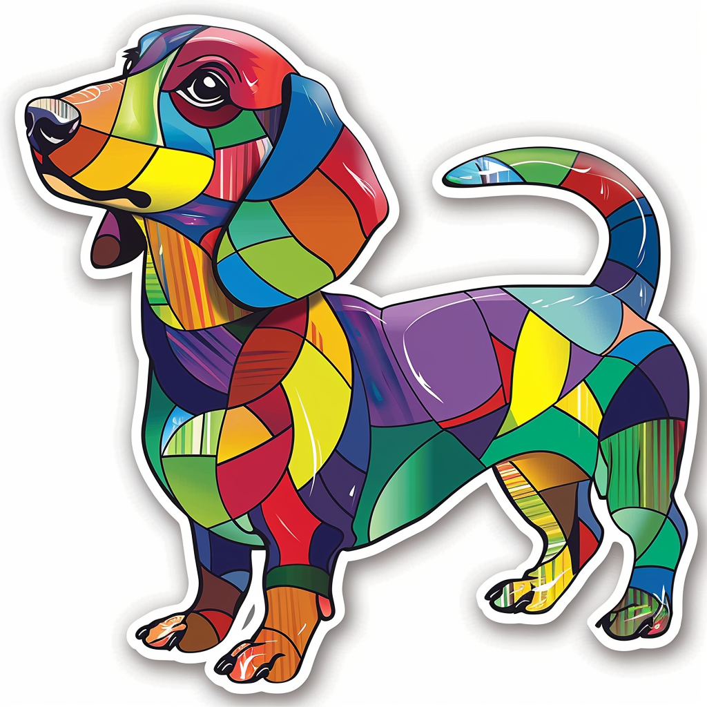 Dachshund Dog cartoon Vinyl Decal Sticker for Car, Laptop, Tumbler and more # F012941