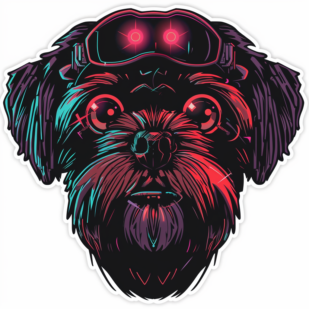 Adorable Shih Tzu Dog Expressive surreal Vinyl Decal Sticker for Car, Laptop, Tumbler and more # F018360