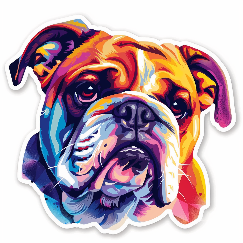 Bulldog Dog majestic Expressive surreal Vinyl Decal Sticker for Car, Laptop, Tumbler and more # F017322