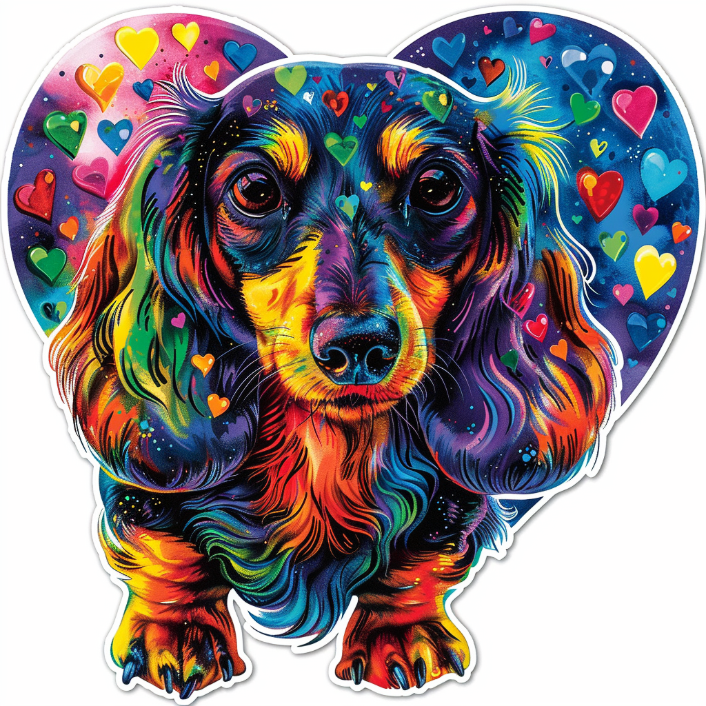Dachshund Dog Heartcore Vinyl Decal Sticker for Car, Laptop, Tumbler and more # F012796
