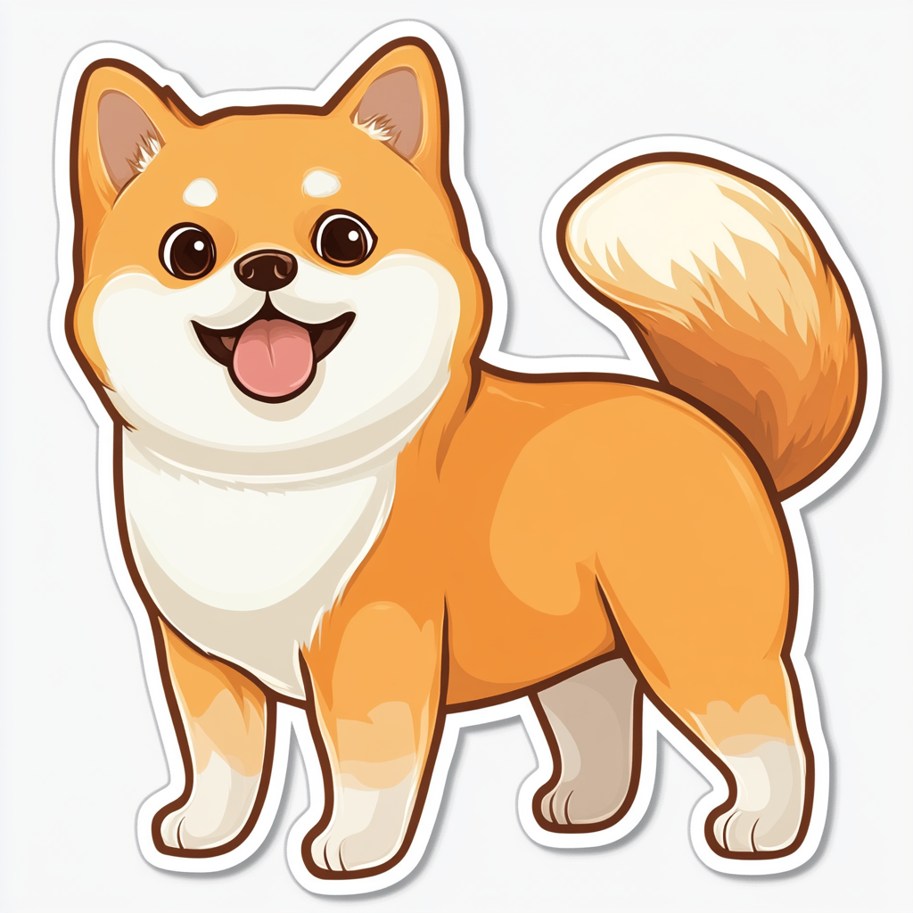 Shiba Inu sticker cartoon style Expressive surreal Vinyl Decal Sticker for Car, Laptop, Tumbler and more # F025819