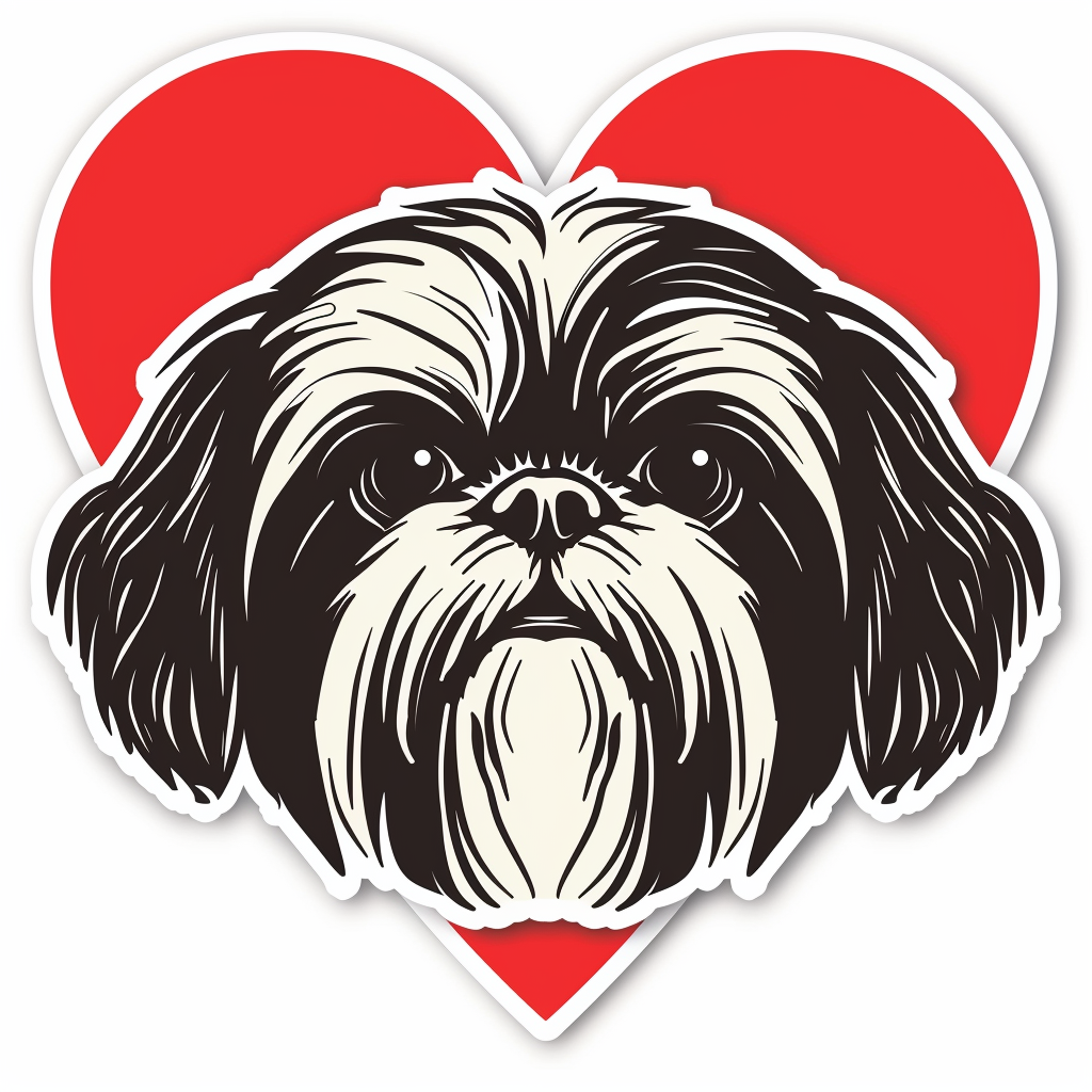 Adorable Shih Tzu Dog Expressive surreal Vinyl Decal Sticker for Car, Laptop, Tumbler and more # F018315