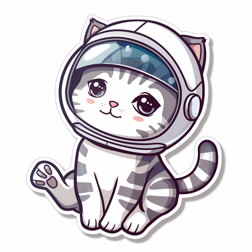 Cute and Adorable American Shorthair Expressive surreal Vinyl Decal Sticker for Car, Laptop, Tumbler and more # F018786