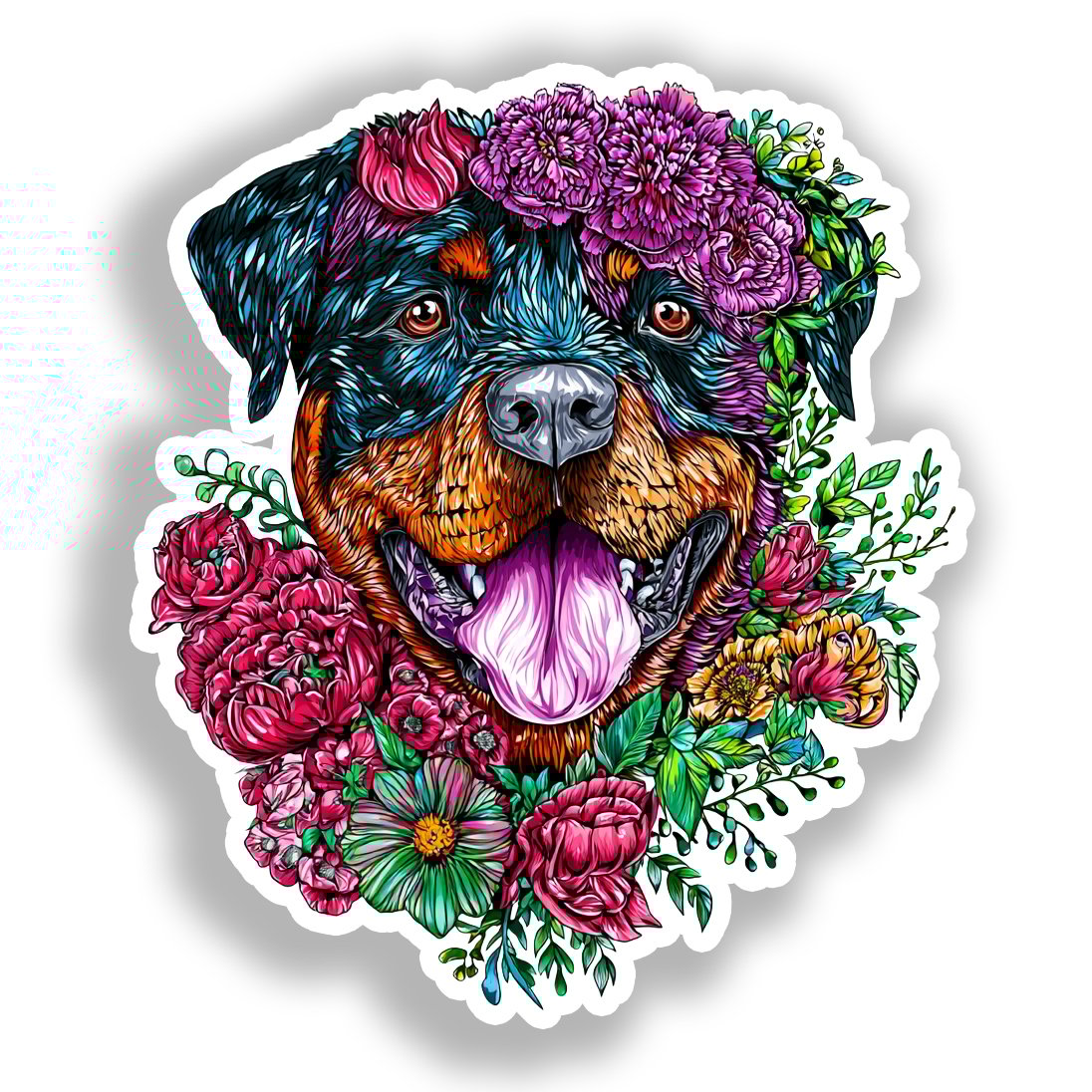 Rottweiler Dog Vinyl Decal Sticker for Car, Laptop, Tumbler and more # A018212-4" x 4"