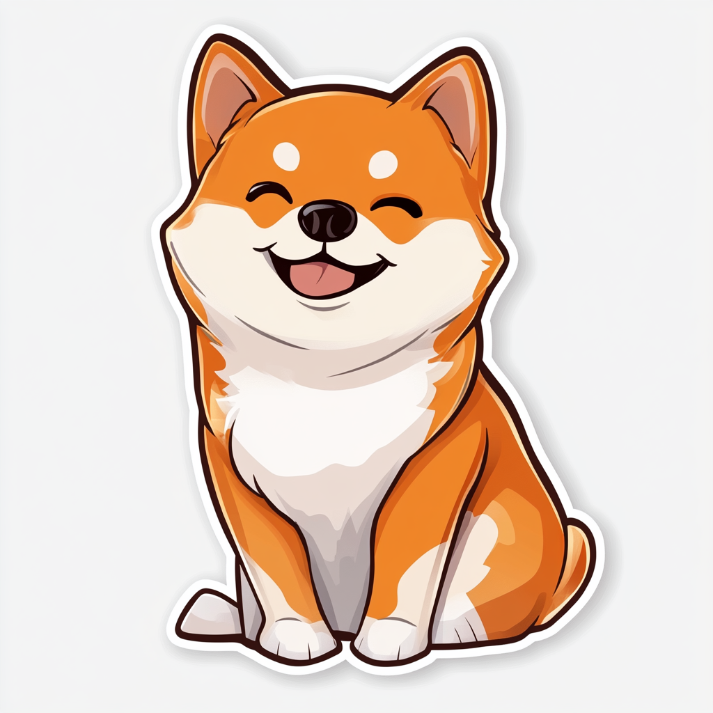 Shiba Inu sticker cartoon style Expressive surreal Vinyl Decal Sticker for Car, Laptop, Tumbler and more # F025834