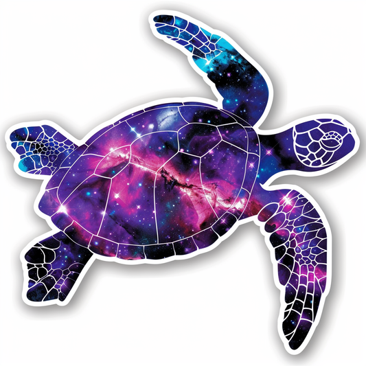 turtle majestic Expressive surreal Vinyl Decal Sticker for Car, Laptop, Tumbler and more # F022098-4" x 4"