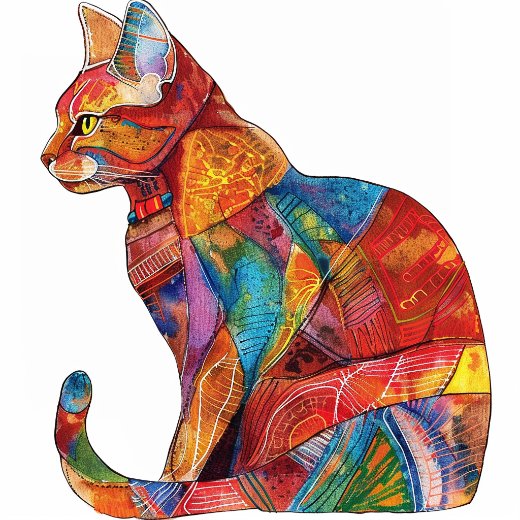 Abyssinian Cat astronaut majestic Expressive surreal Vinyl Decal Sticker for Car, Laptop, Tumbler and more # F021087-4" x 4"